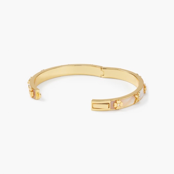 Kate Spade Heritage Bloom Hinged Bangle - Gold/Cream - Picture 7 of 7